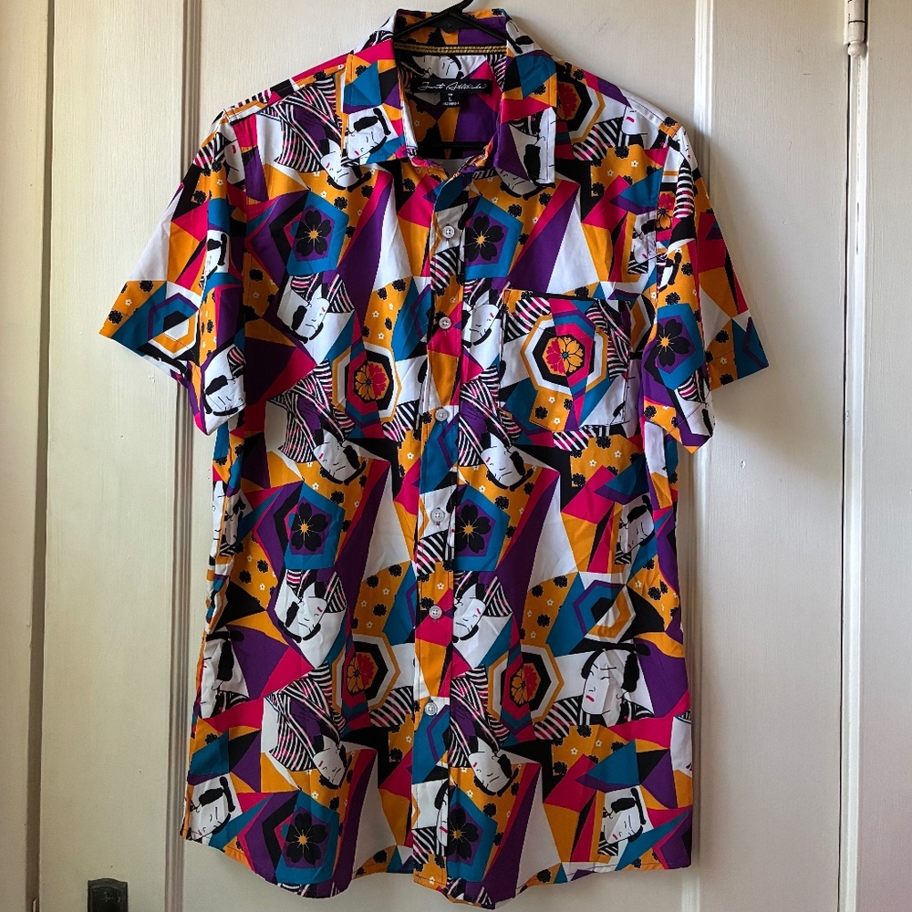 Just Attitude Samurai And Floral Pattern Shirt